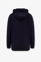 Max Mara Women's Liana Cashmere and Wool Hooded Sweater Blue, view 4