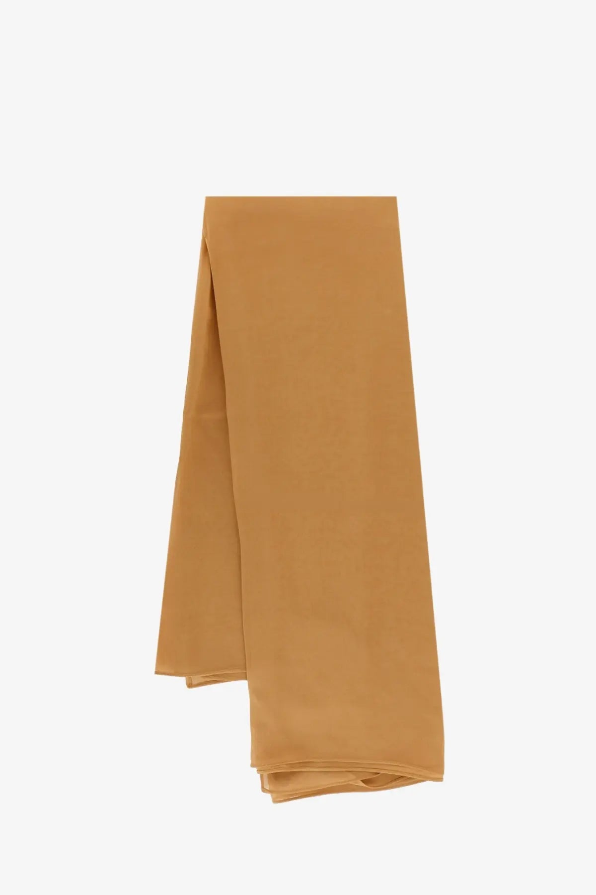 Max mara women’s mxastarna silk scarf in beige featuring a soft solid mustard-yellow smooth lightweight fabric