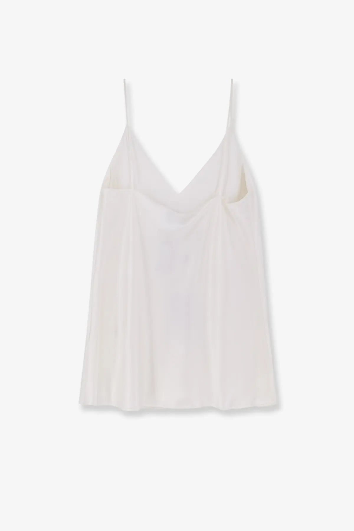 Max Mara women’s Mxebacco white silk top with delicate spaghetti straps soft flowing fabric and subtle side pockets