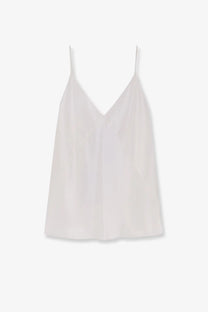 Max mara womens mxebacco silk top white flowing lightweight fabric v neck white spaghetti strap camisole