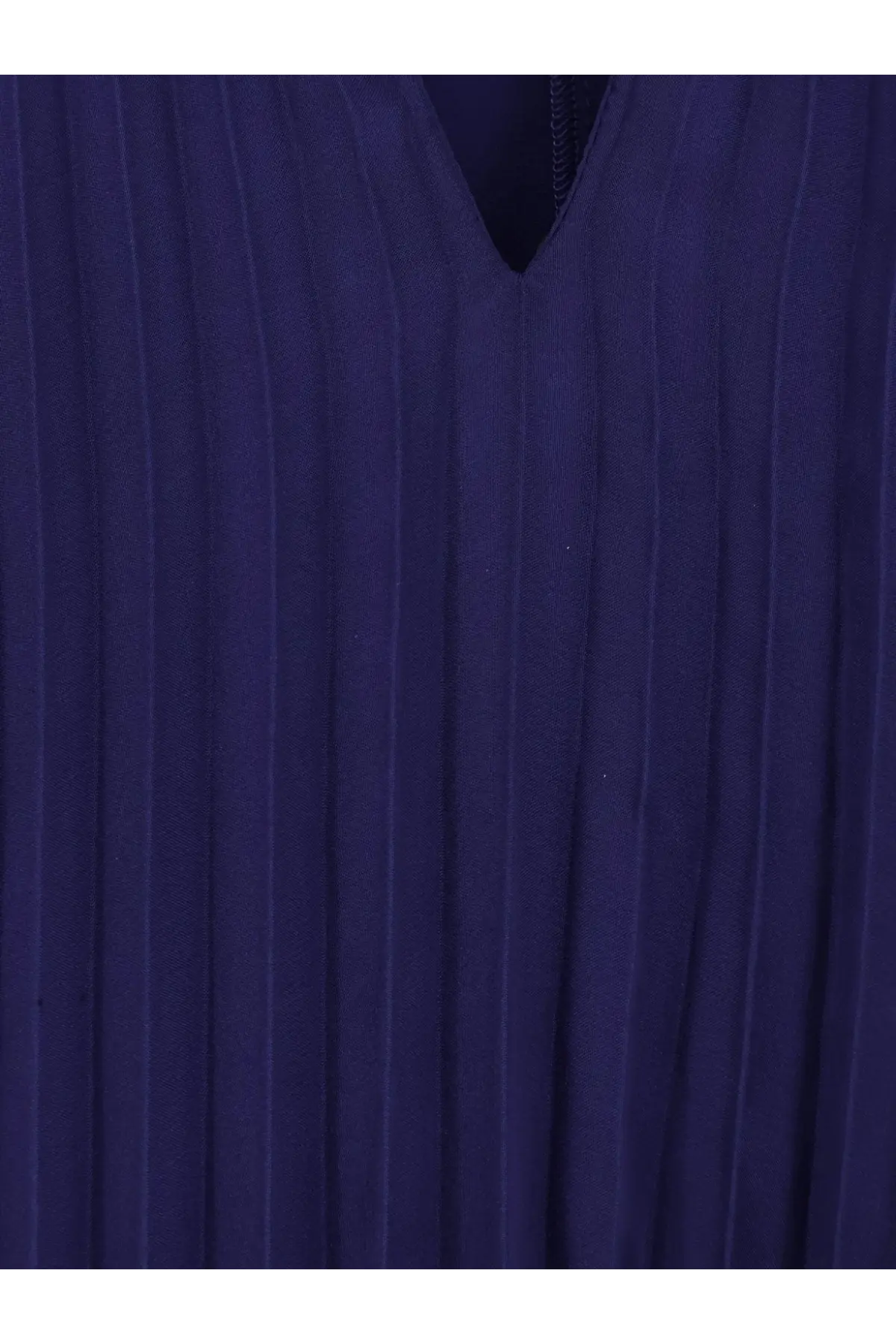 Max Mara women’s mxecapsula long dress in deep navy pleated fabric with vertical ridges and subtle sheen