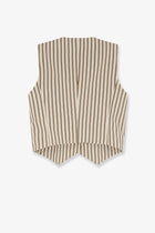 Max Mara Women's Mxmfauno Striped Cotton and Silk Vest Beige, view 2