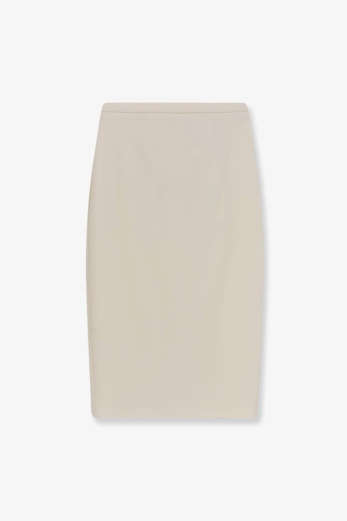 Max Mara women’s mxmotre stretch virgin wool beige pencil skirt with a smooth, form-fitting silhouette