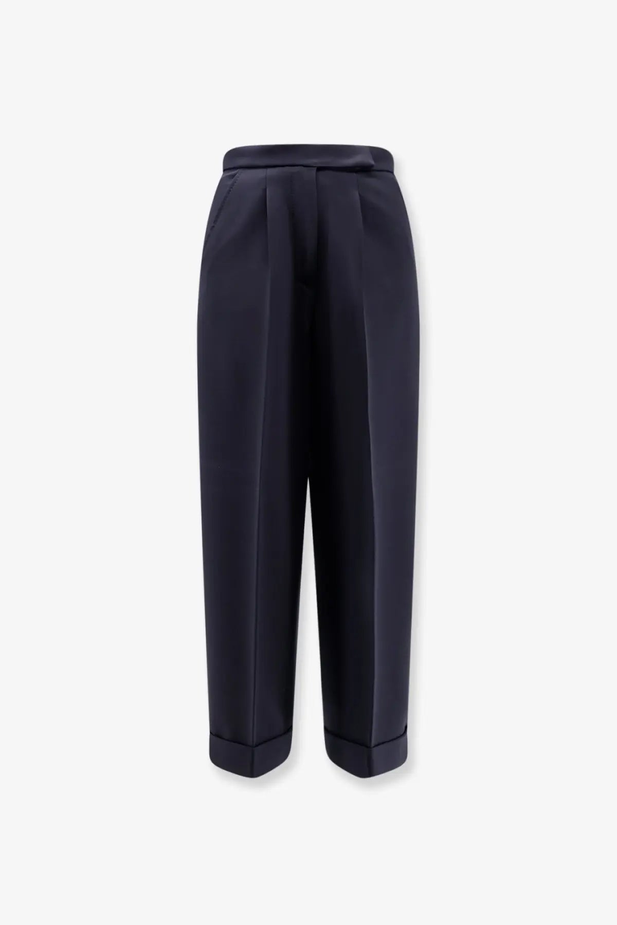 Max Mara Women's Mxmrugiada Virgin Wool Trousers Blue