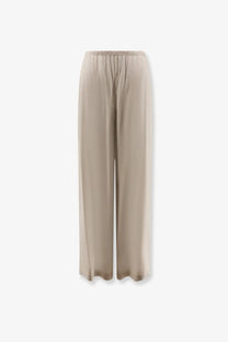 Beige max mara women’s mxpdestino wide-leg linen and viscose trousers with elastic waistband and flowing fabric