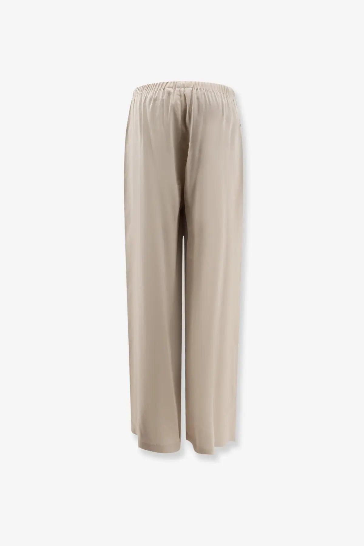 Max mara women’s mxpdestino linen and viscose beige wide-leg trousers with elastic waistband and flowing fabric