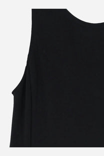 Max mara women’s mxppania stretch viscose long dress black sleeveless top with smooth flowing fabric and subtle shoulder seams