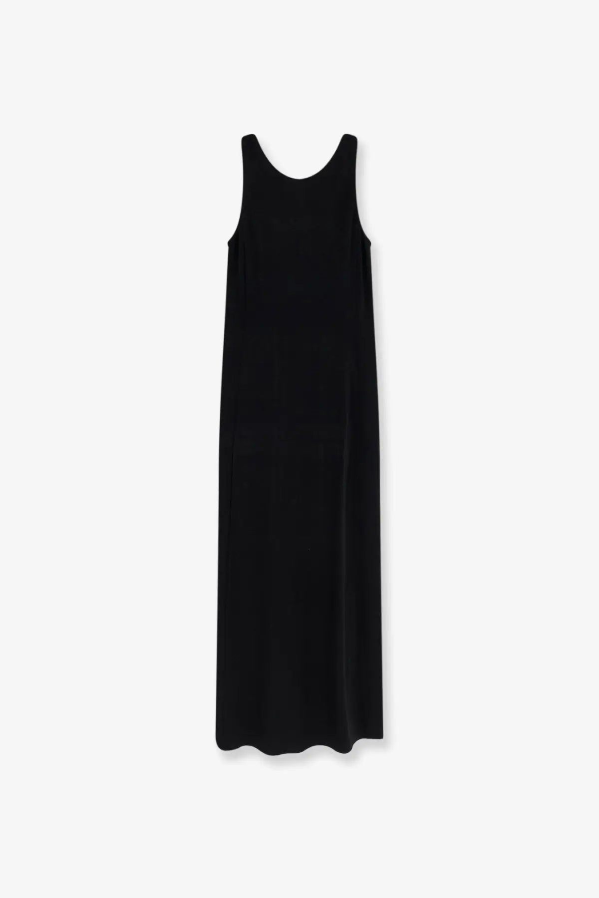Max Mara women’s Mxppania black sleeveless maxi dress with a simple flowing silhouette made of stretch viscose