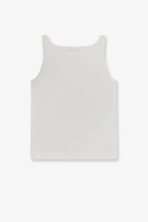 Max Mara women’s mxpumano white cotton tank top featuring a minimalist sleeveless design with a clean look