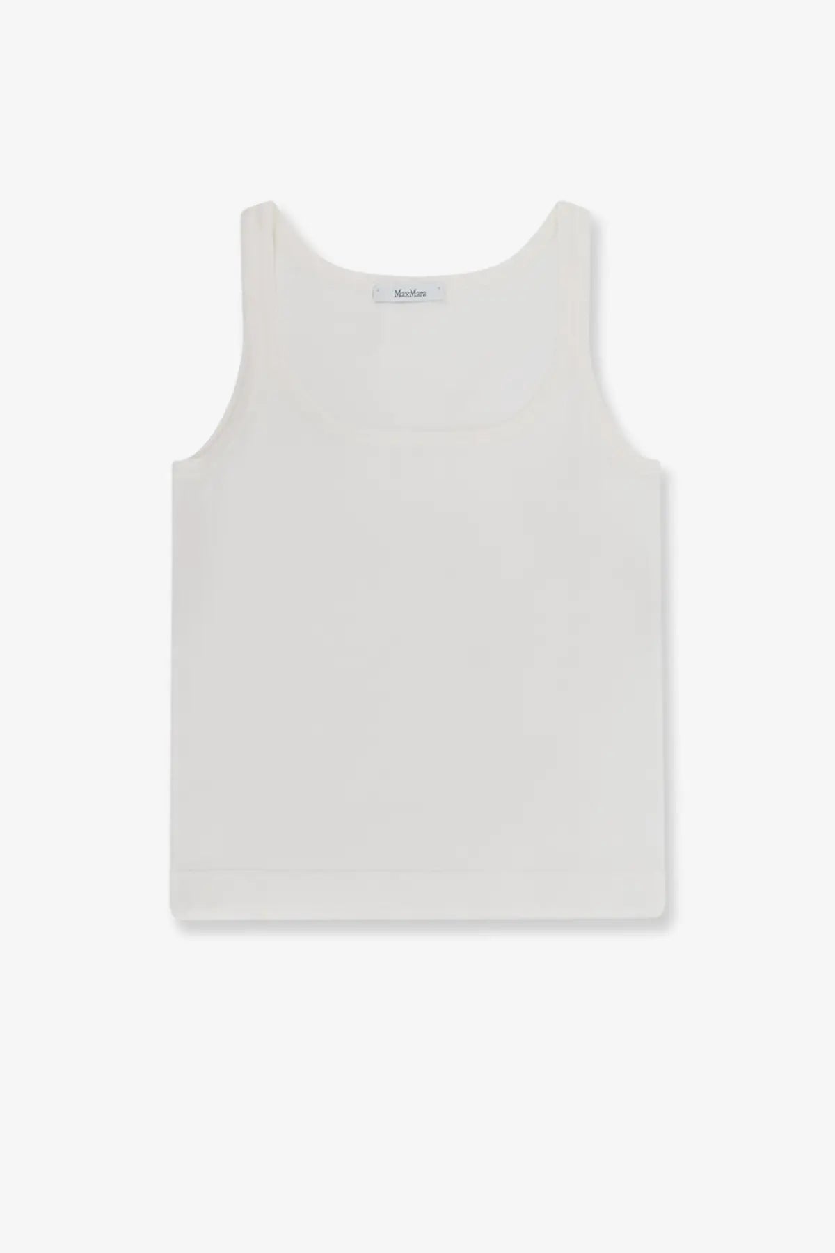 Max Mara women’s mxpumano white cotton tank top with a minimalist sleeveless design and smooth texture