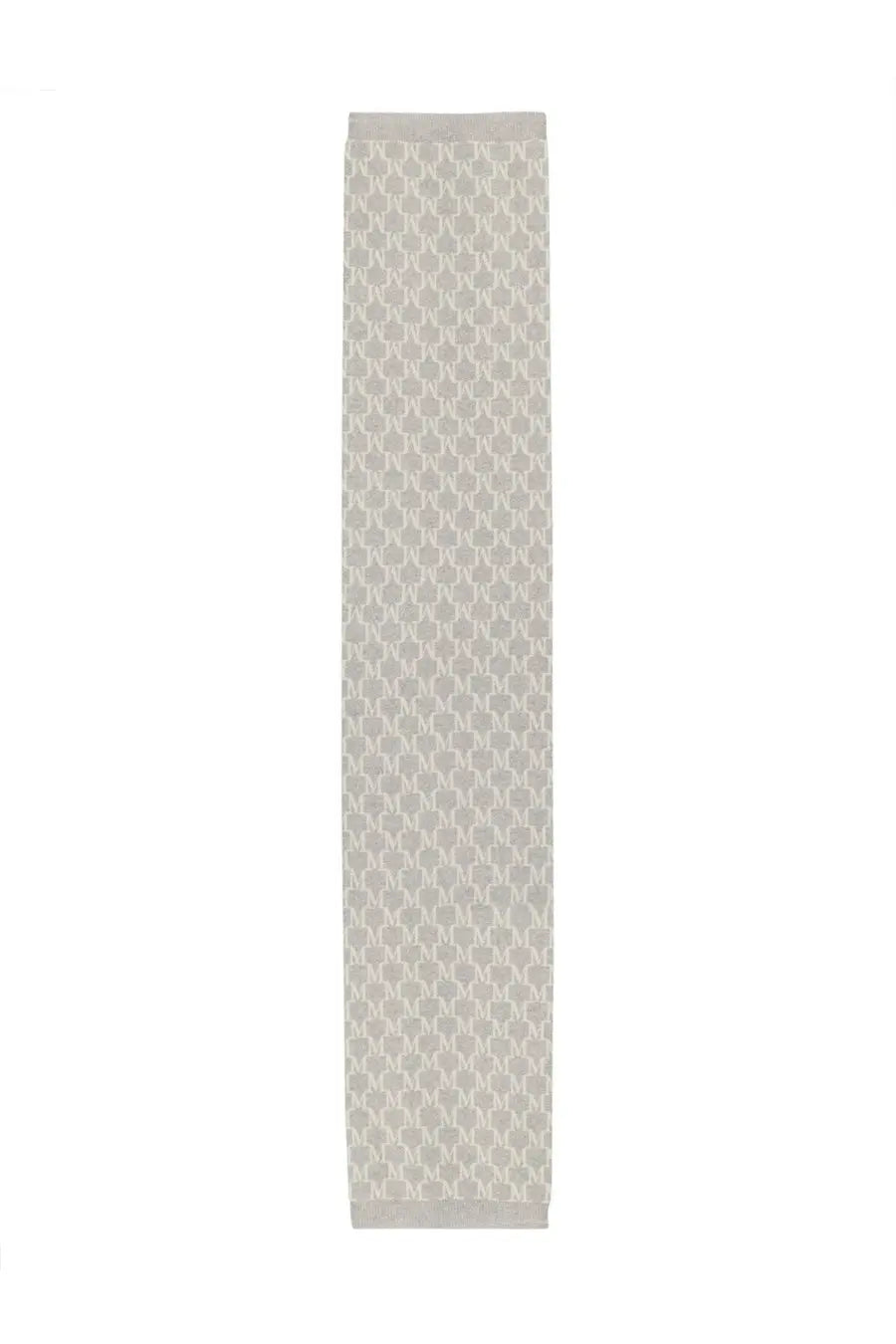 Max Mara women’s orli scarf grey features a long light gray fabric with a subtle repeating geometric pattern