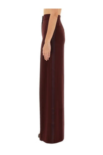 Max mara women’s pants plava piano red high waisted straight leg burgundy trousers with tailored silhouette and seam detailing