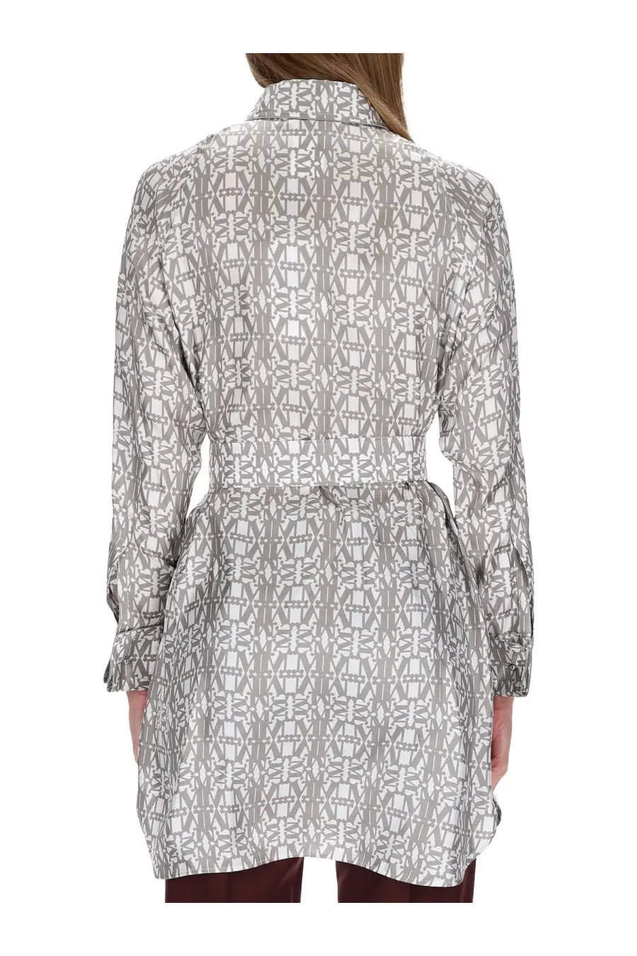 Max Mara Women's Printed Silk Chemisier Dress Beige, view 3