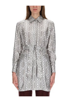 Max Mara Women's Printed Silk Chemisier Dress Beige