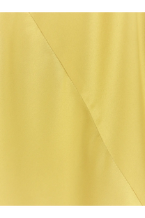 Max Mara women’s Quassia silk top in smooth pale yellow fabric with subtle sheen and gentle folds