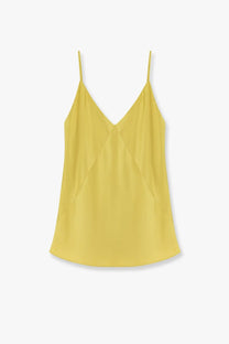 Max Mara women’s Quassia silk camisole in soft yellow with delicate spaghetti straps and a flattering v-neckline
