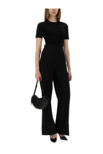 Max Mara women’s black leather crescent handbag with single shoulder strap featured in Shirt Adelio collection