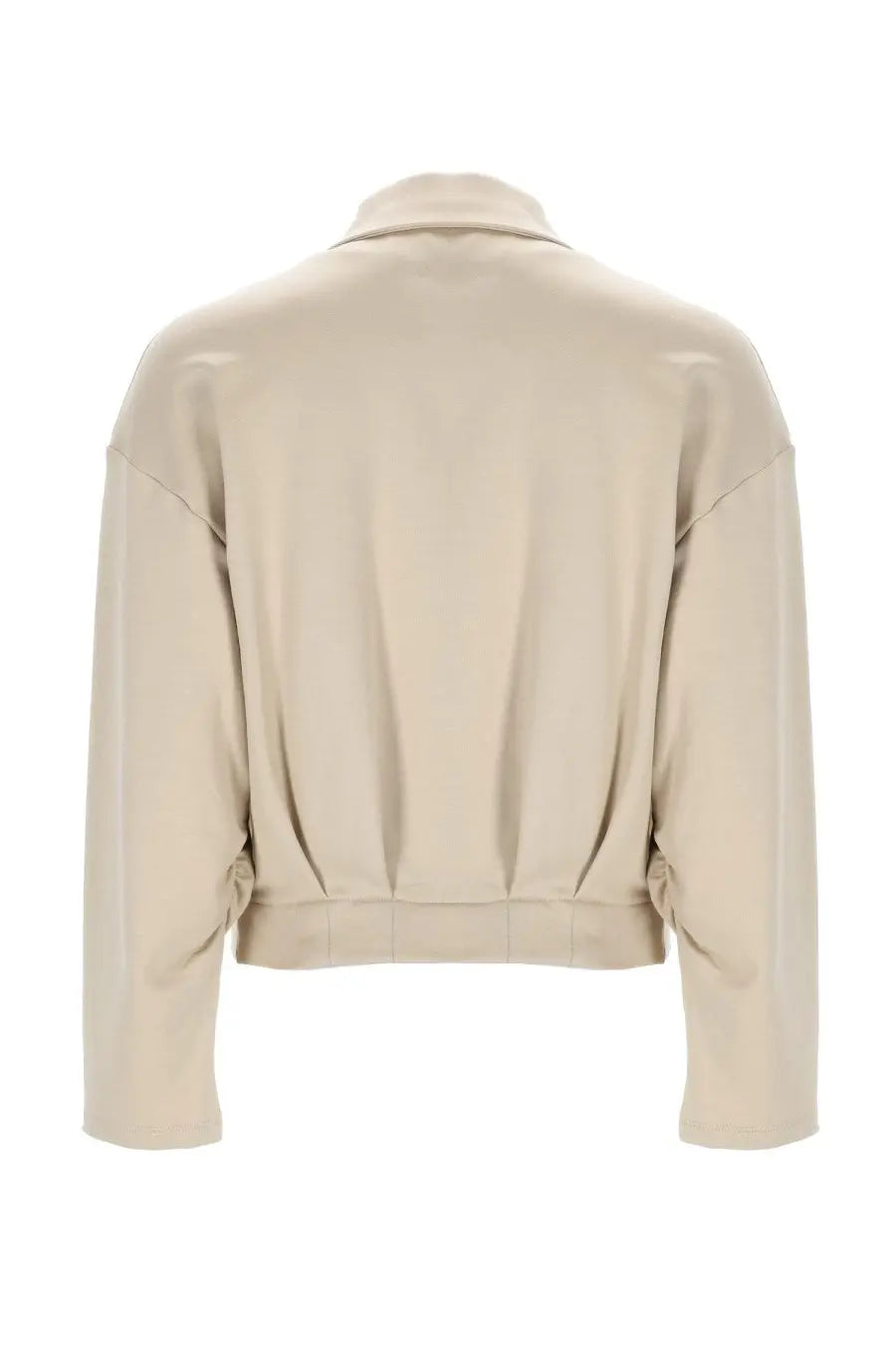 Max Mara Women's Silk and Cotton Crop Sweatshirt Beige, view 3