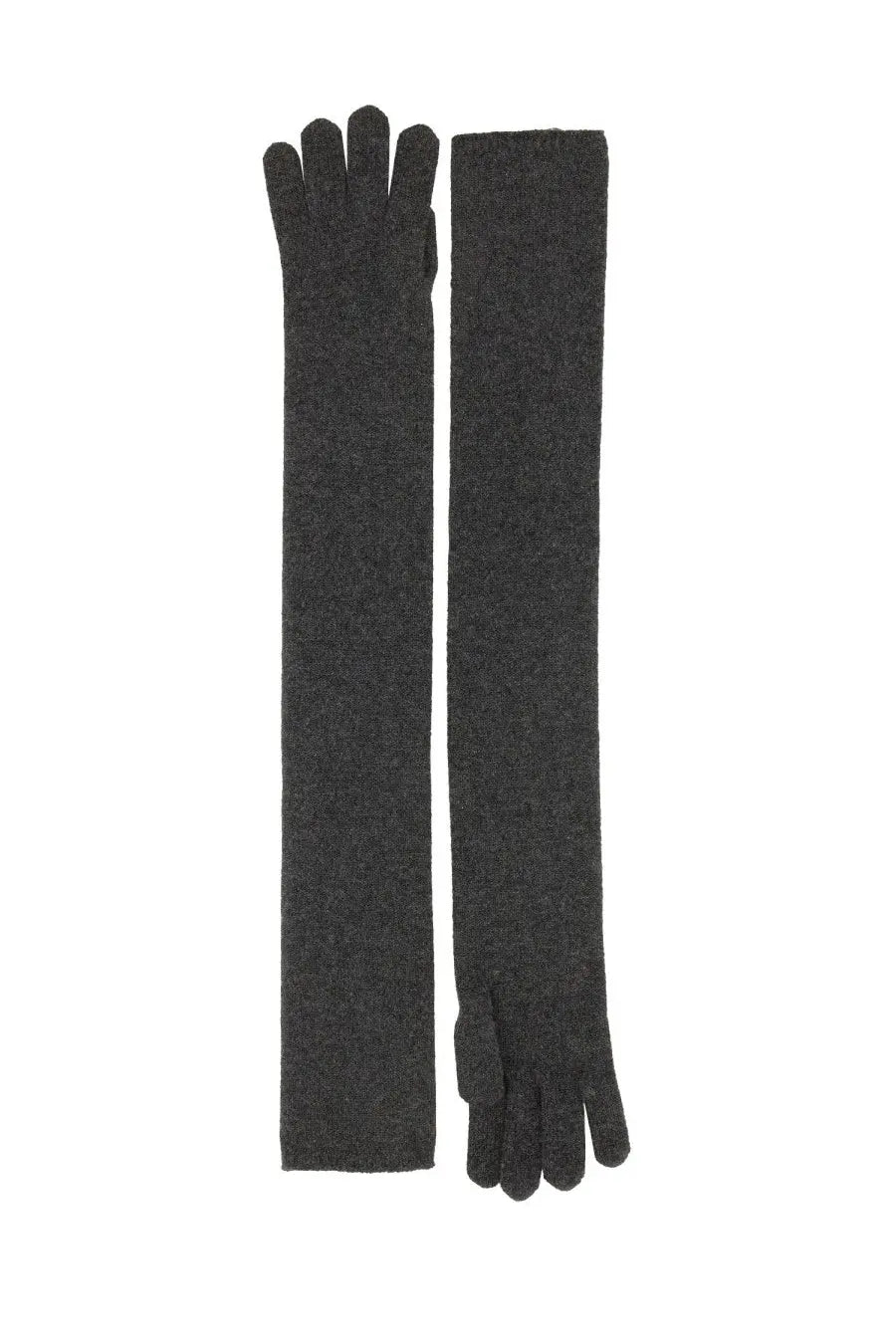 A pair of max mara women’s timor gloves in grey knit with a subtle textured pattern