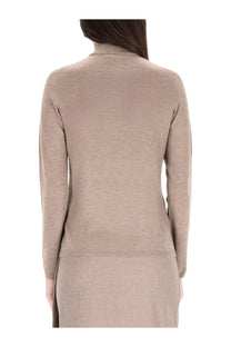 Max mara women’s turtleneck sweater meana beige with smooth fine knit texture in a comfortable beige color