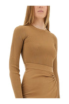 Max Mara Women's Viscose Crepe Crop Top Beige, view 4