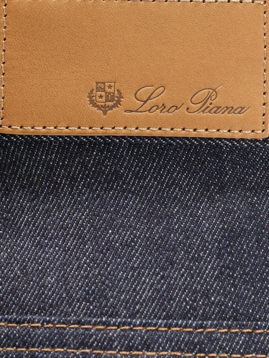Loro Piana Women's Max Trousers Cotton and Cashmere Jeans WILD WONDERBERRY