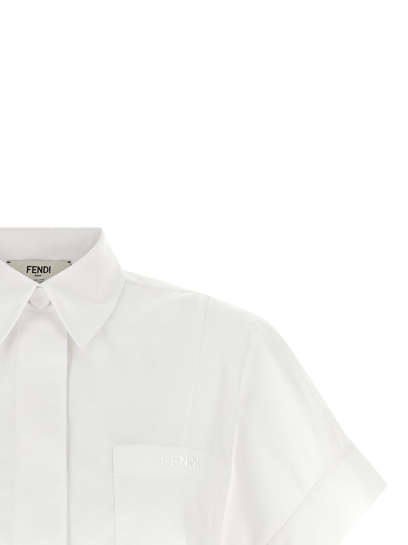 Fendi Maxi Button Shirt White
