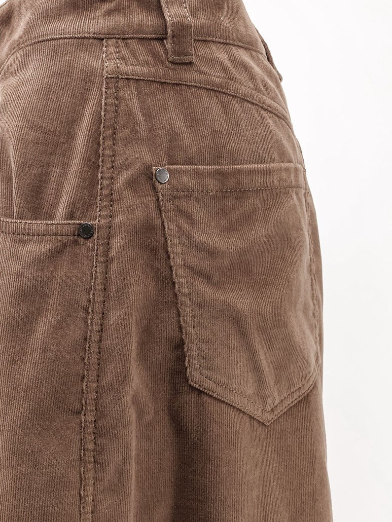 Brunello Cucinelli Women's Maxi Corduroy Trousers Brown