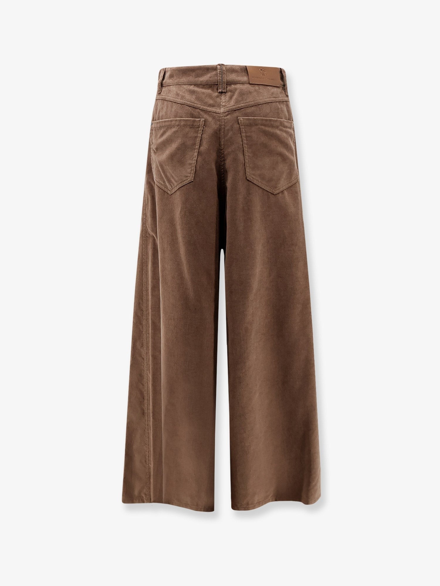 Brunello Cucinelli Women's Maxi Corduroy Trousers Brown