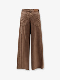 Brunello Cucinelli Women's Maxi Corduroy Trousers Brown