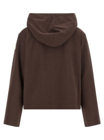 Moncler Maxi Drawstring Hoodie Brown
