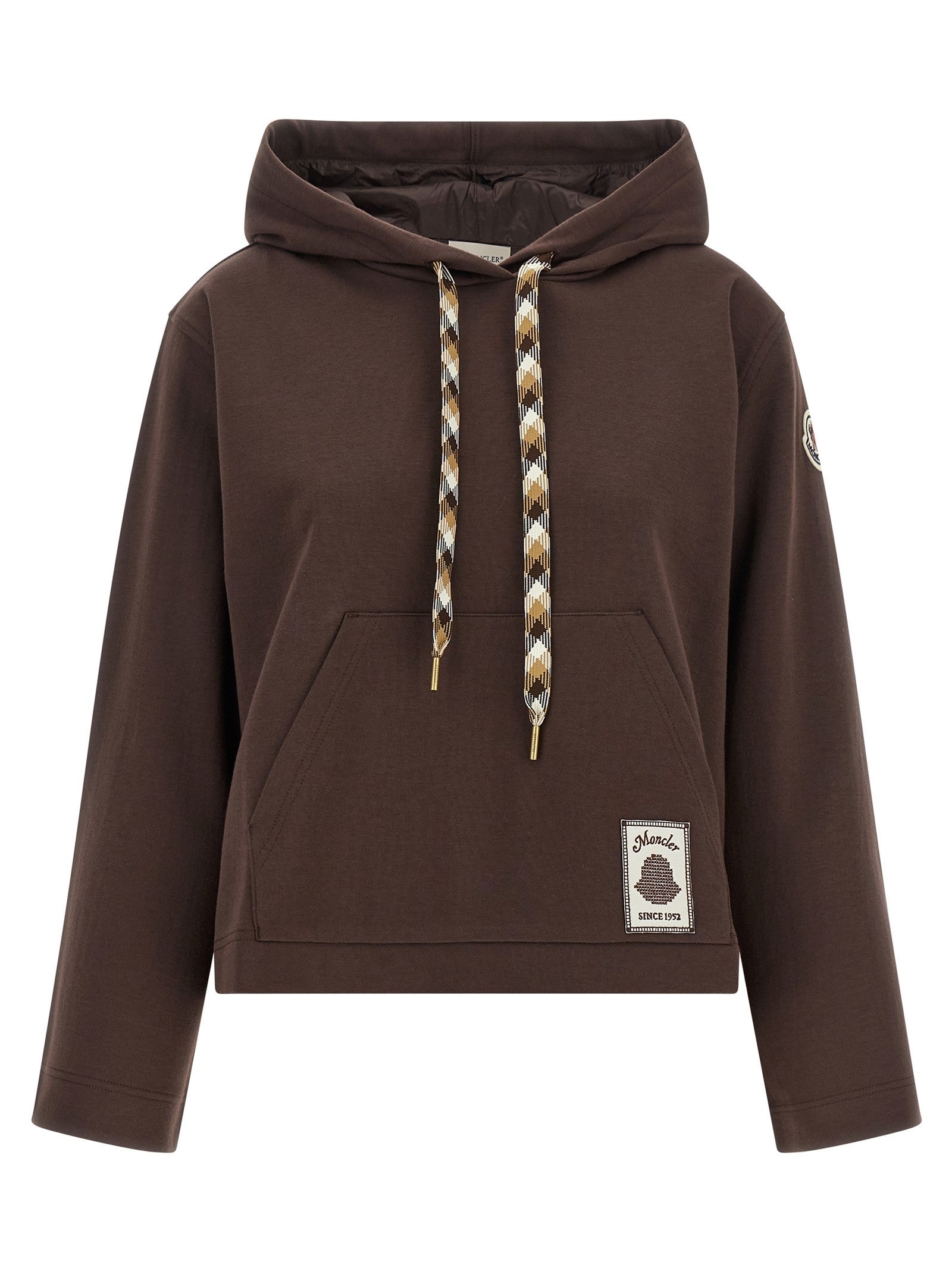 Moncler Maxi Drawstring Hoodie Brown
