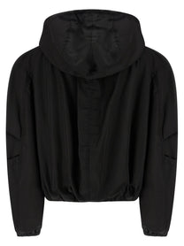 The Attico Maxi Hood Bomber Jacket Black
