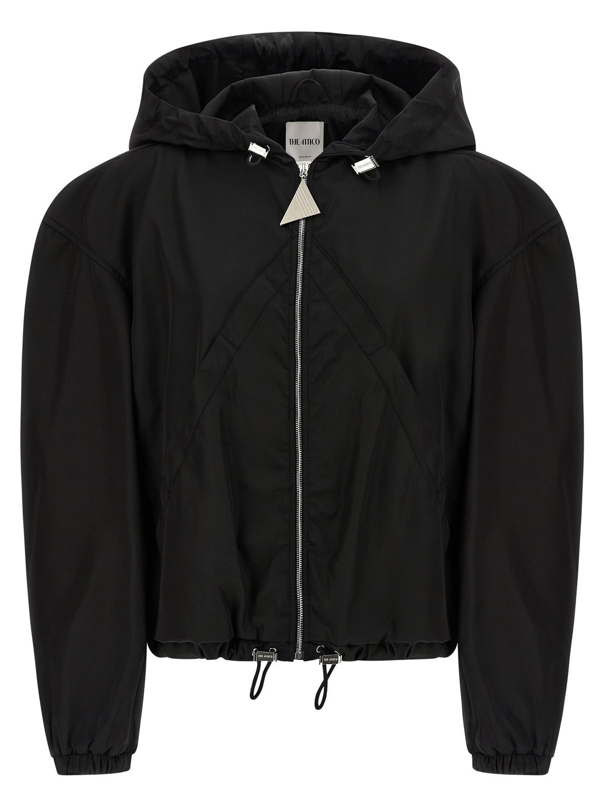 The Attico Maxi Hood Bomber Jacket Black