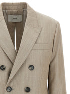 Ami Paris Maxi Split Blazer Beige, view 3