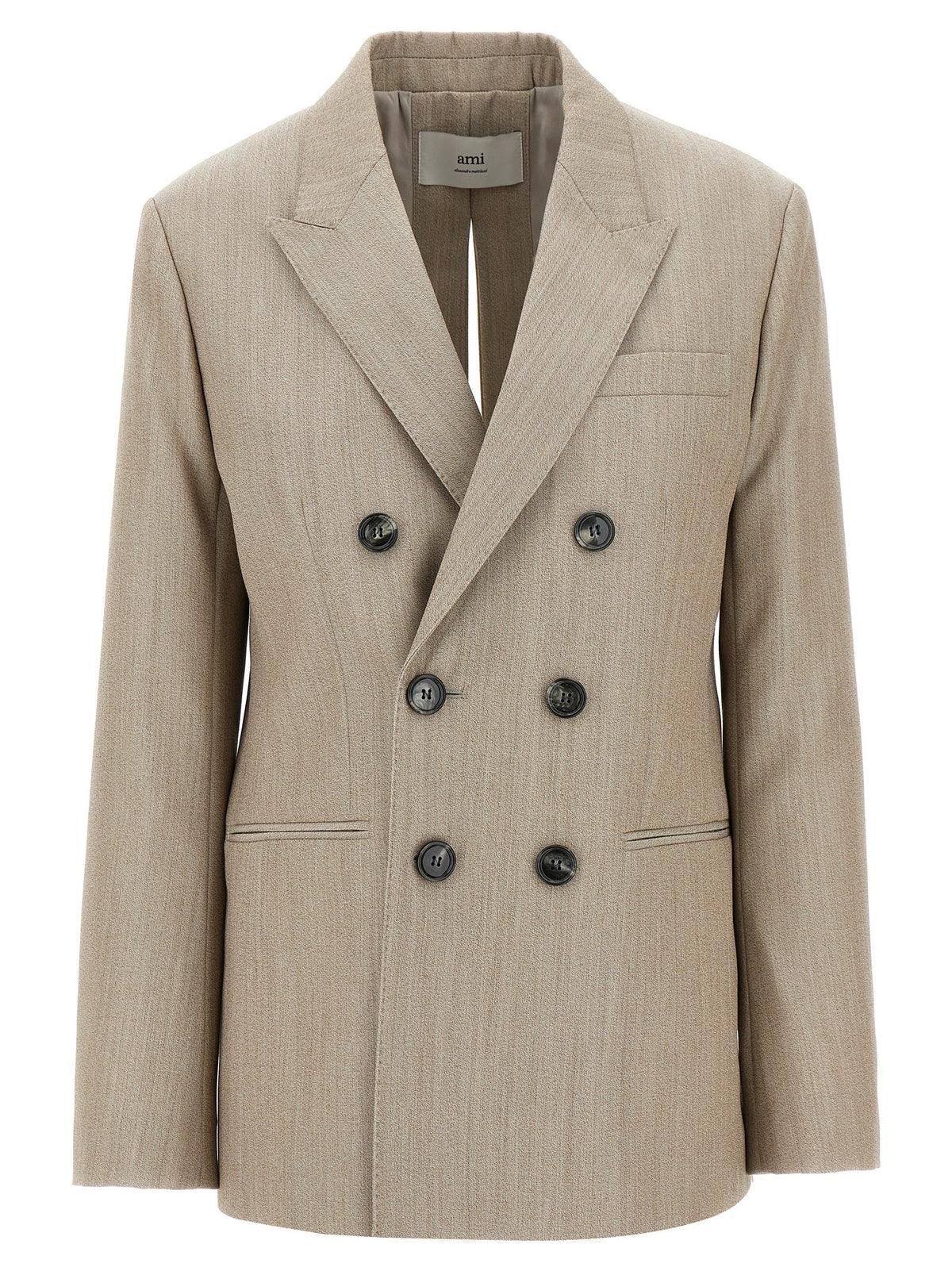 Ami Paris Maxi Split Blazer Beige