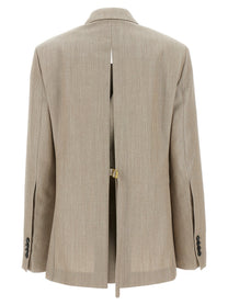 Ami Paris Maxi Split Blazer Beige