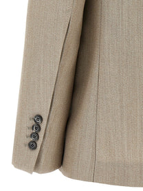 Ami Paris Maxi Split Blazer Beige