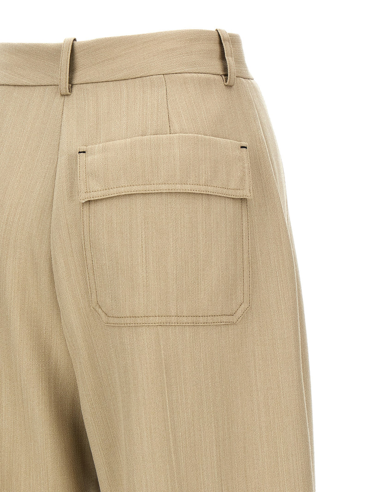 Victoria Beckham Maxi Turn up Pants Beige