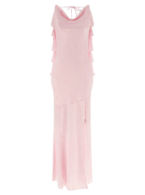 ROTATE Birger Christensen Maxi Waterfall Dress Blue