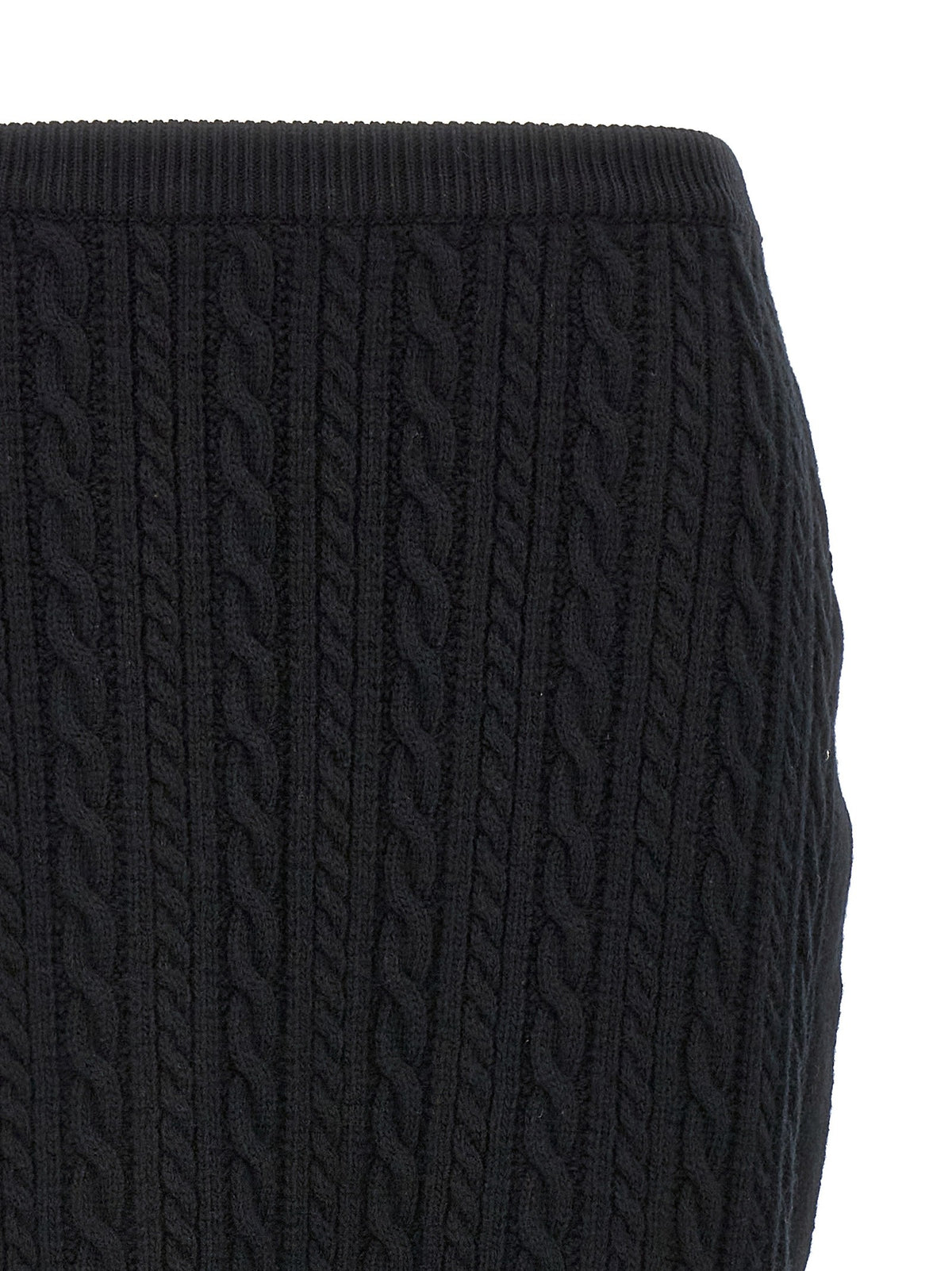 Alessandra Rich Maxi Wool Skirt Black