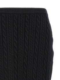 Alessandra Rich Maxi Wool Skirt Black