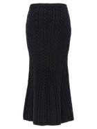 Alessandra Rich Maxi Wool Skirt Black, view 2