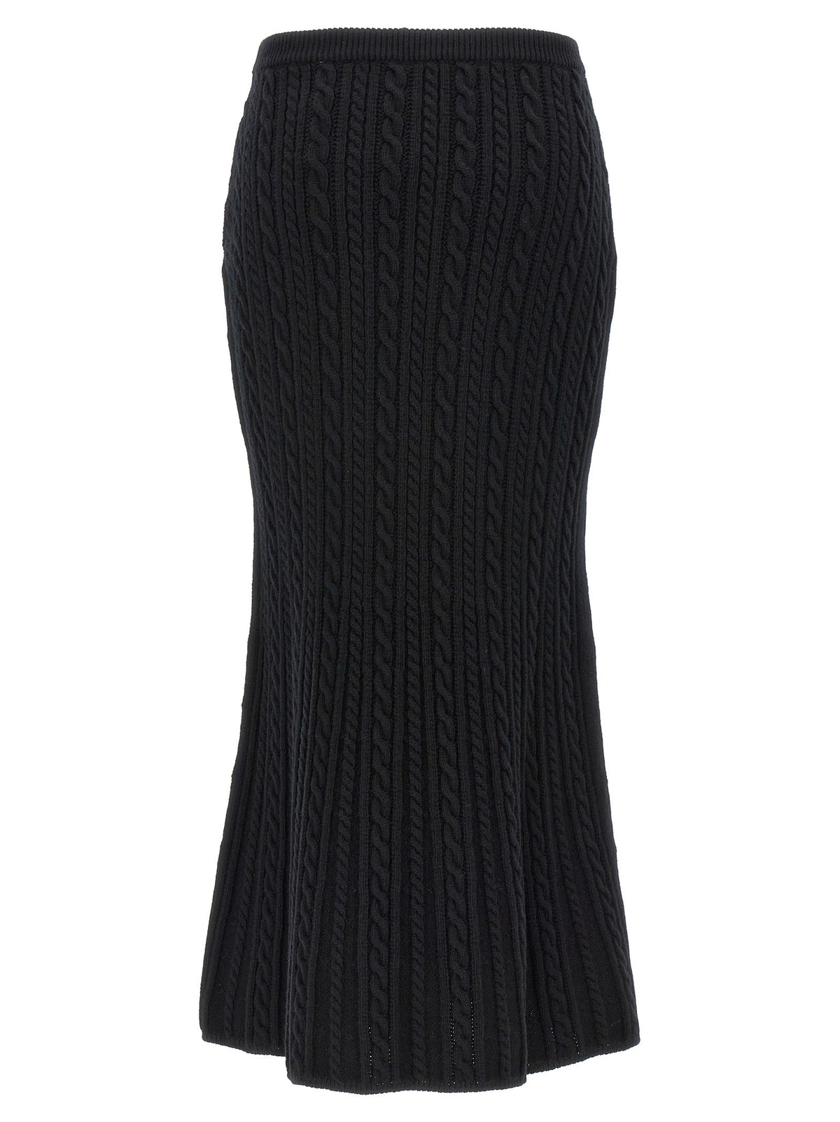 Alessandra Rich Maxi Wool Skirt Black