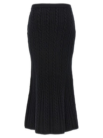 Alessandra Rich Maxi Wool Skirt Black