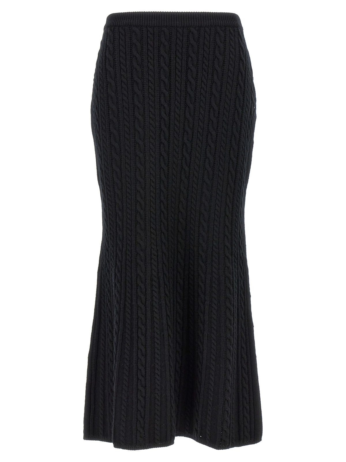Alessandra Rich Maxi Wool Skirt Black