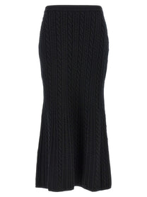 Alessandra Rich Maxi Wool Skirt Black
