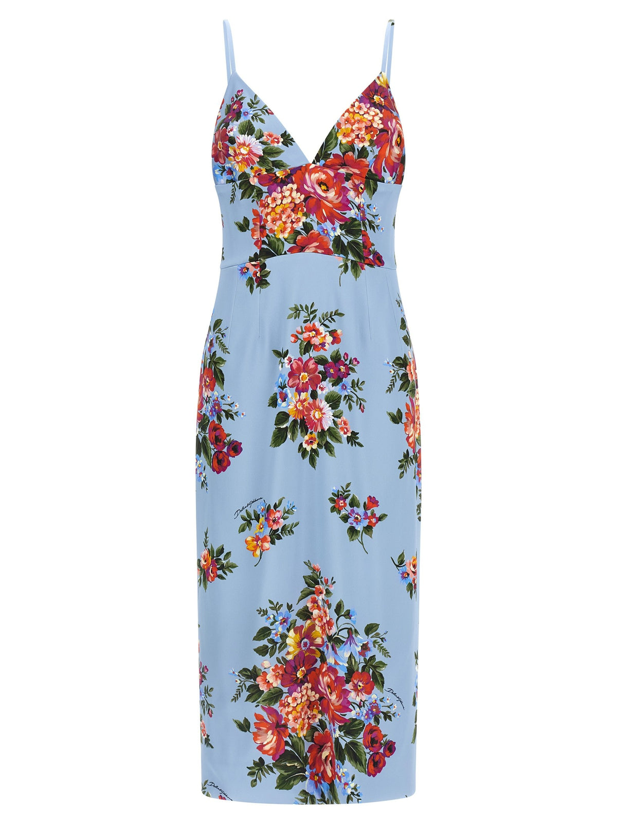 Dolce &amp; Gabbana Mazzo Di Fiori Print Dress Blue