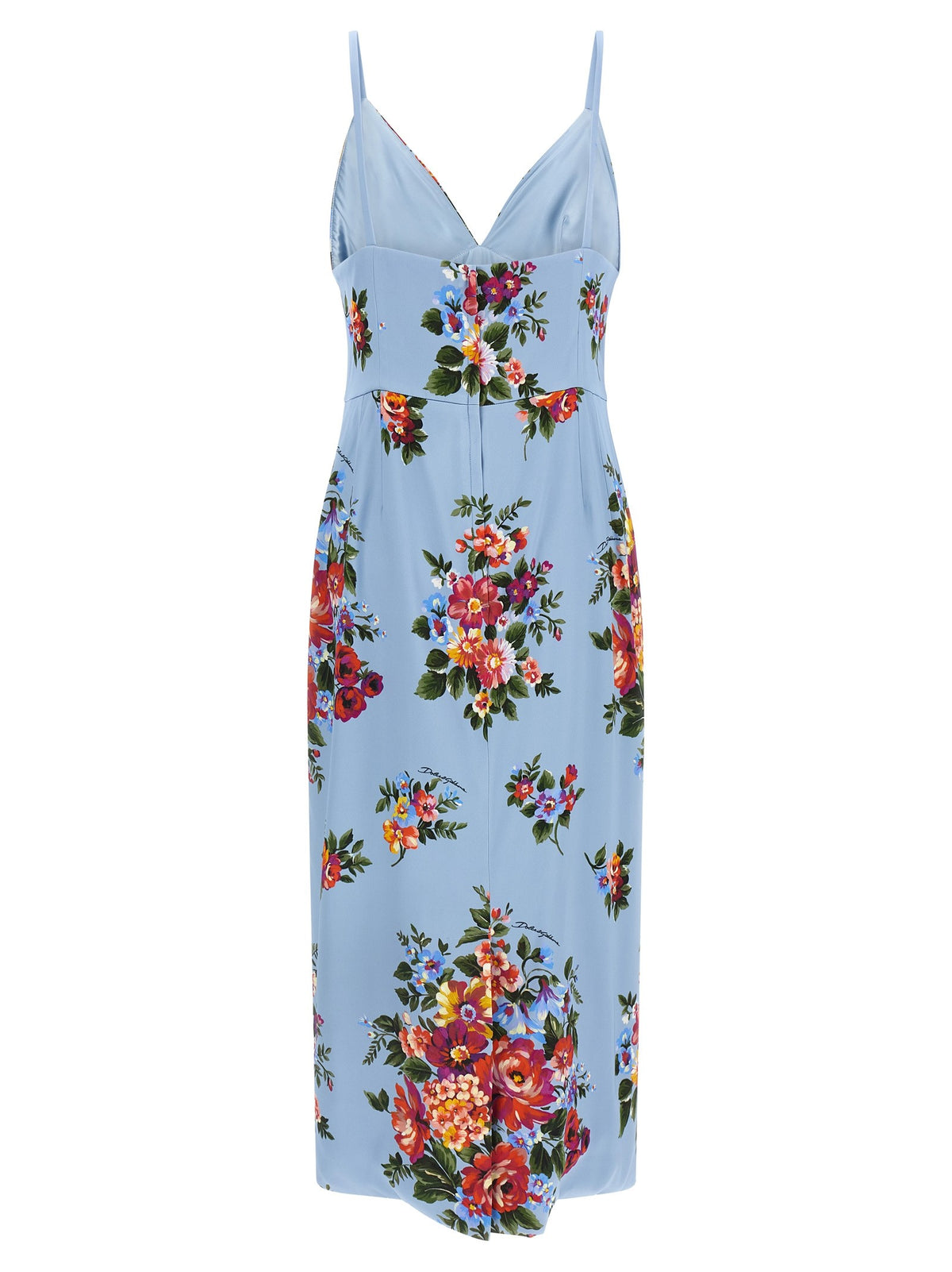 Dolce &amp; Gabbana Mazzo Di Fiori Print Dress Blue