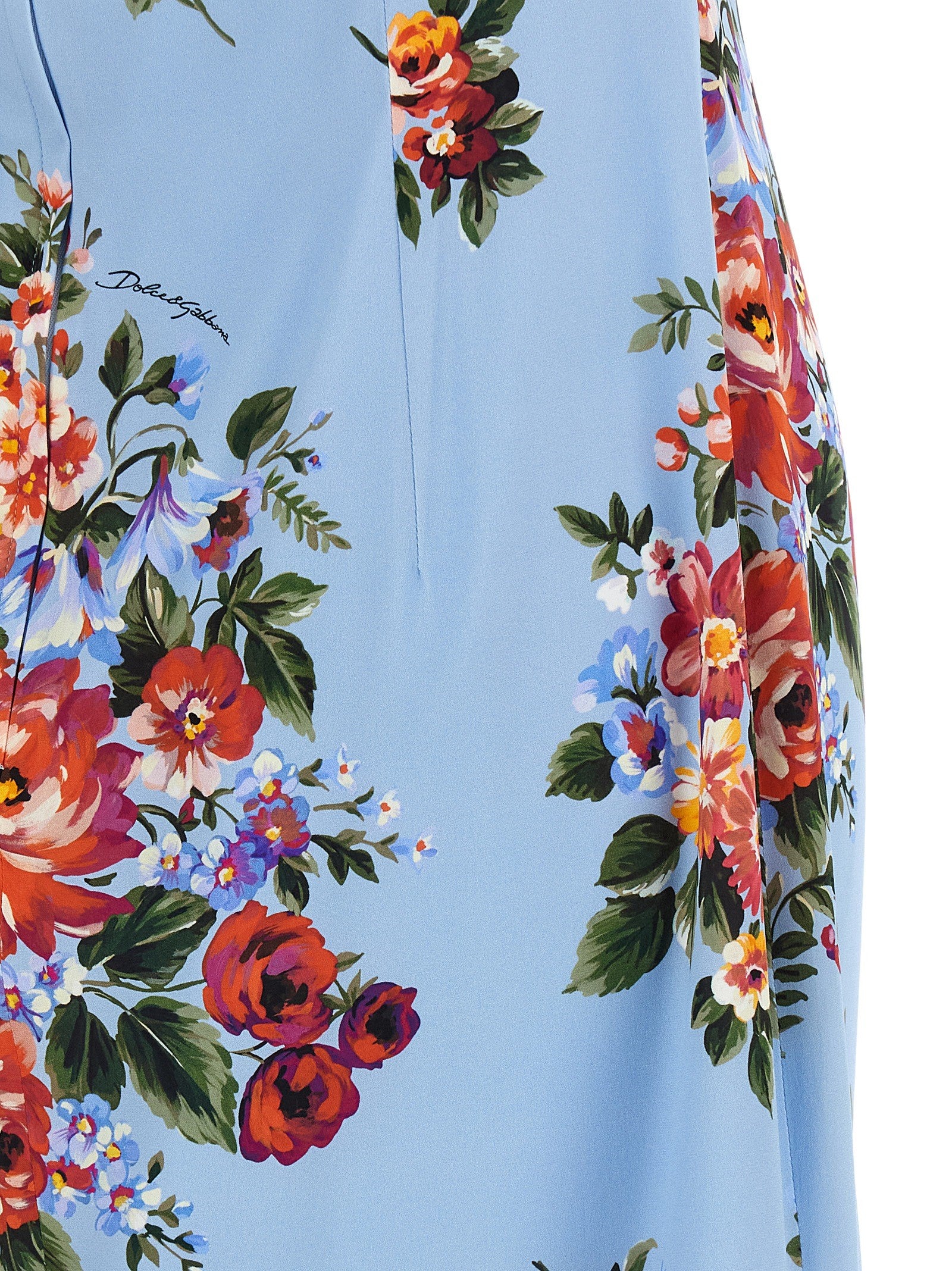 Dolce &amp; Gabbana Mazzo Di Fiori Print Dress Blue
